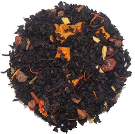 Pumpkin patch, black tea with pieces of pumpkin picture